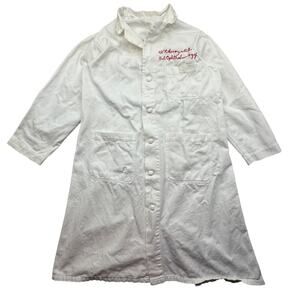 Vintage 40s 50s Angelica Sanforized Shrunk Doctor Lab Coat Uniform Womens M 36